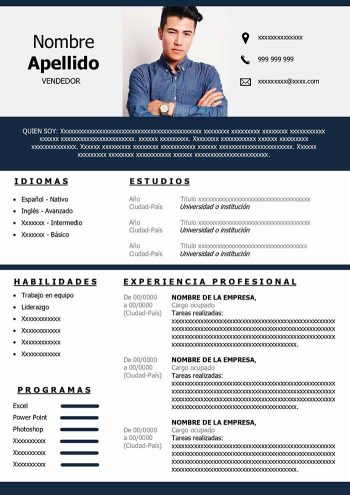 ejemplo de currículum de vendedor