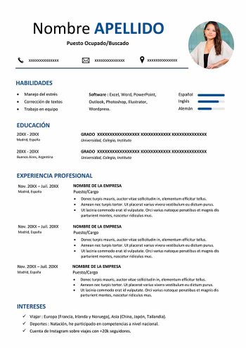 ejemplo de currículum maestra