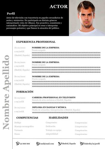 ejemplo de currículum para actor