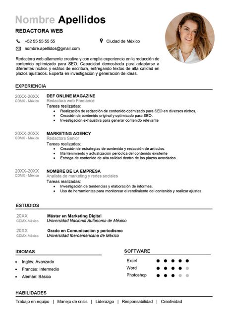 ejemplo de currículum mexico