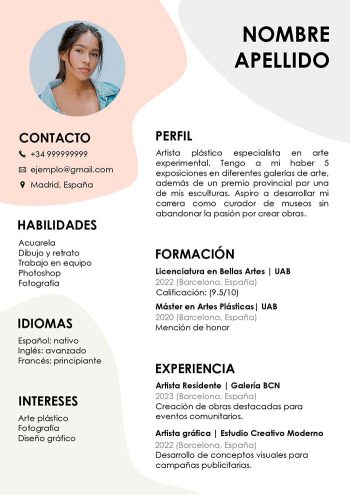 ejemplo de currículum artístico