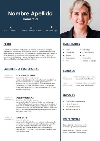 ejemplo de curriculum vitae comercial