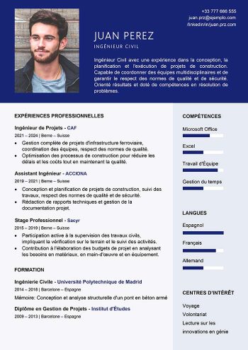 ejemplo de curriculum para suiza