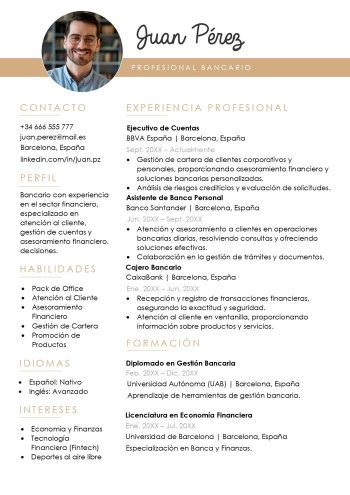 ejemplo de curriculum vitae bancario