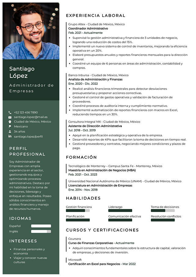 plantilla curriculum clásico