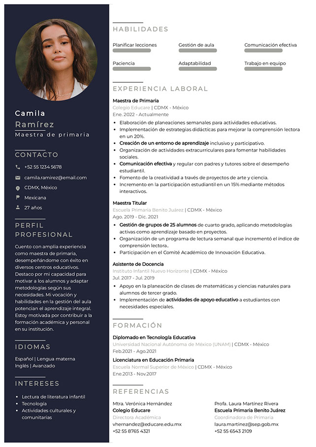 plantilla curriculum elegante