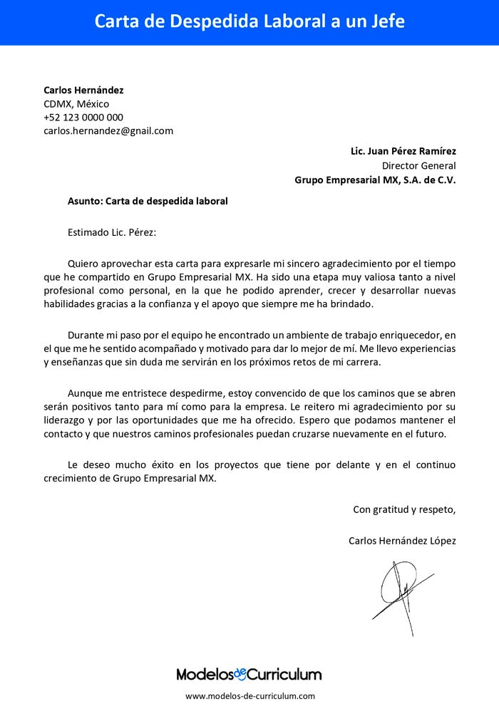 despedida-laboral-al-jefe-carta-mensaje
