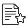 Icono de carta de recomendación profesional