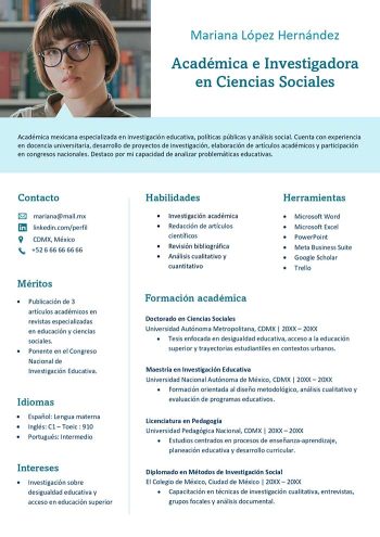 curriculum academico ejemplo para descargar gratis