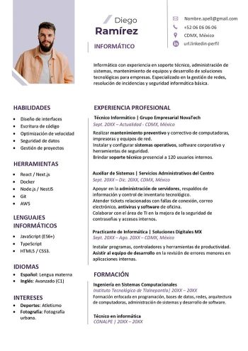 ejemplo de curriculum de un informatico